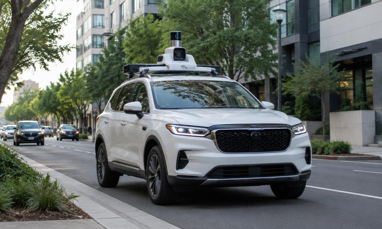 Urban mapping vehicle with roof-mounted sensors